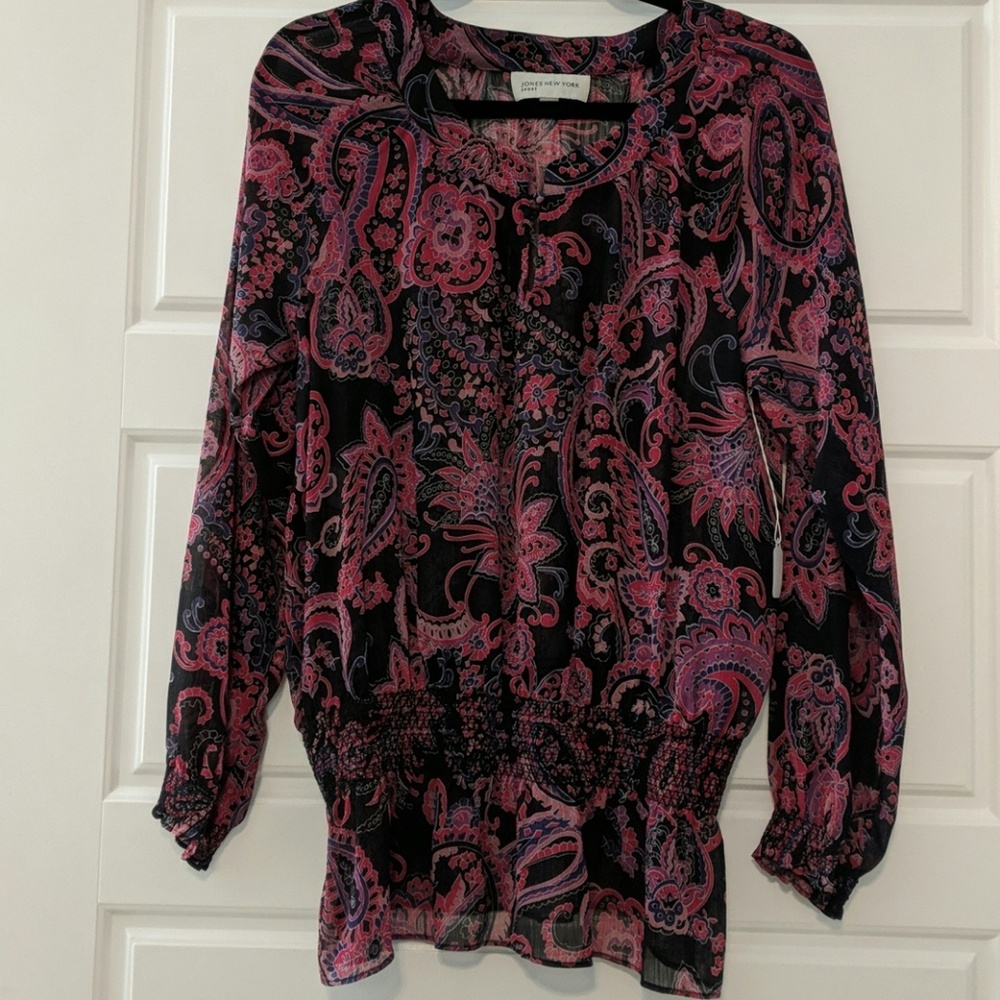 Chiffon Sheer Paisley Top
